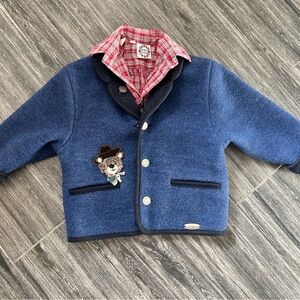 Blue Kids' Wool-Blend Jacket boy traditional set October fest German Austria